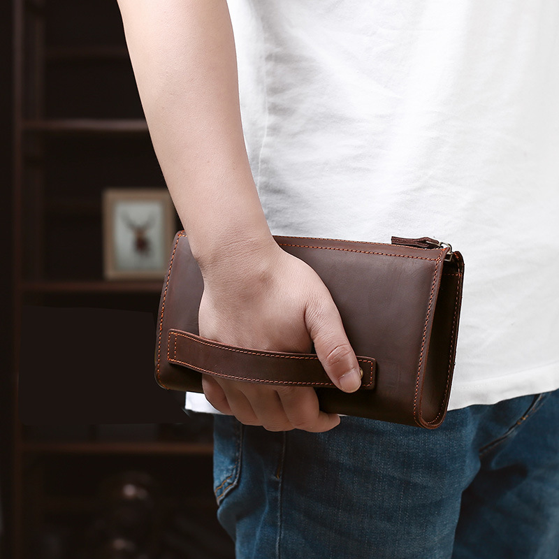 Men'S Accessories Wallet - حقيبة يد رجالية طويلة من الجلد