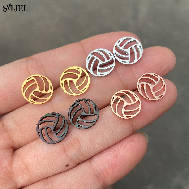 Men'S Volleyball Accessories - أقراط كرة الطائرة السوداء بتصميم بانك