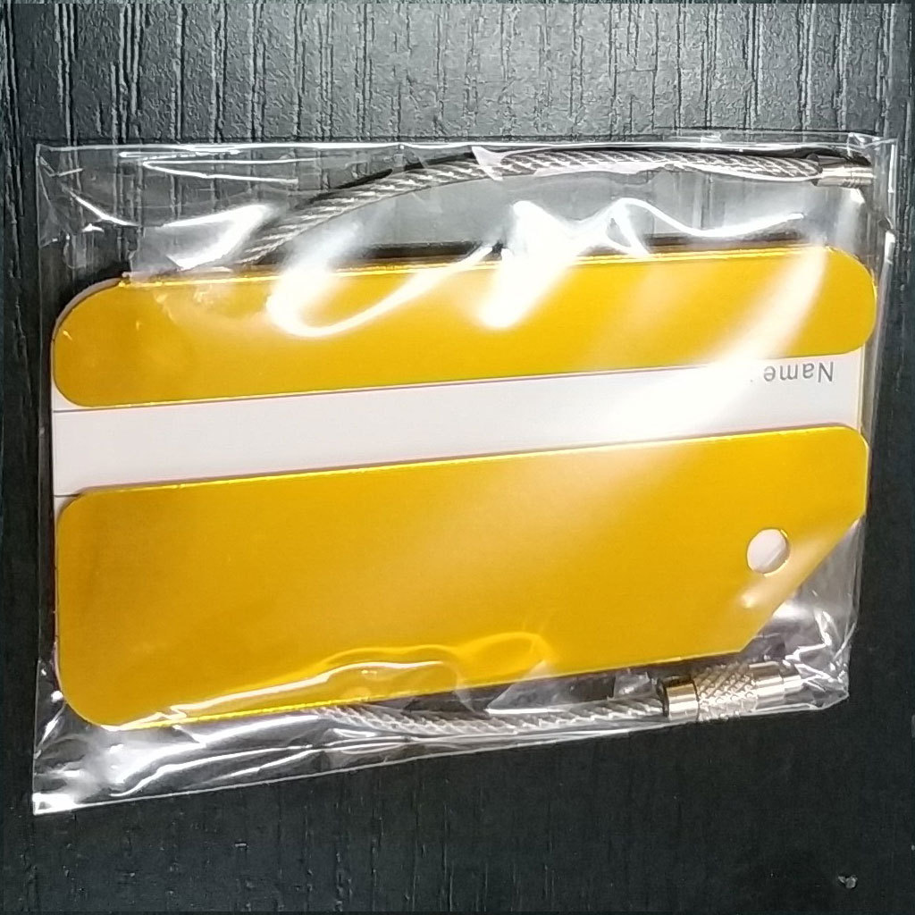 Men Accessories Name - علامة أمتعة معدنية من الألومنيوم، حامل